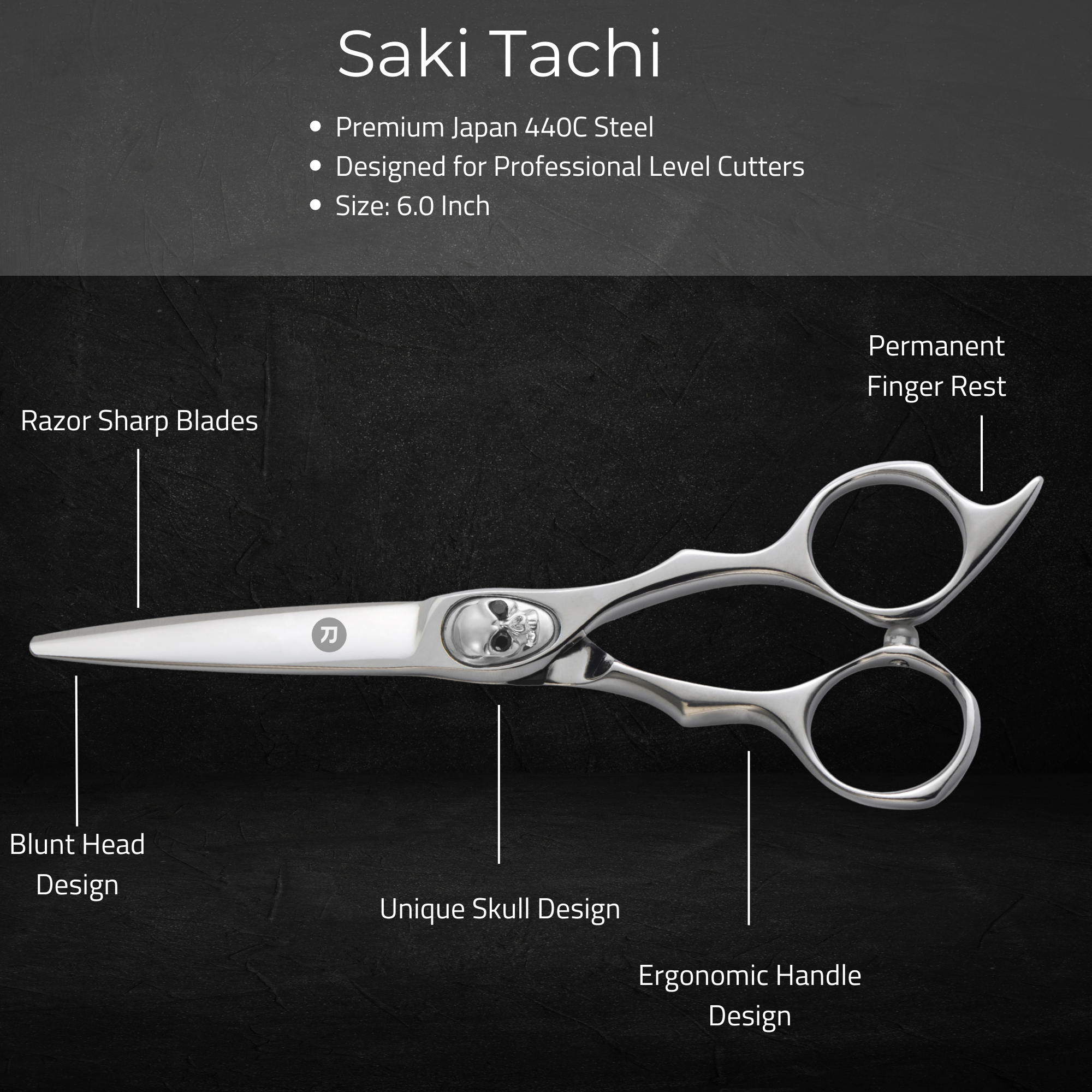 Tachi Skull Barber Set (Hair Cutting and Thinning Shears)
